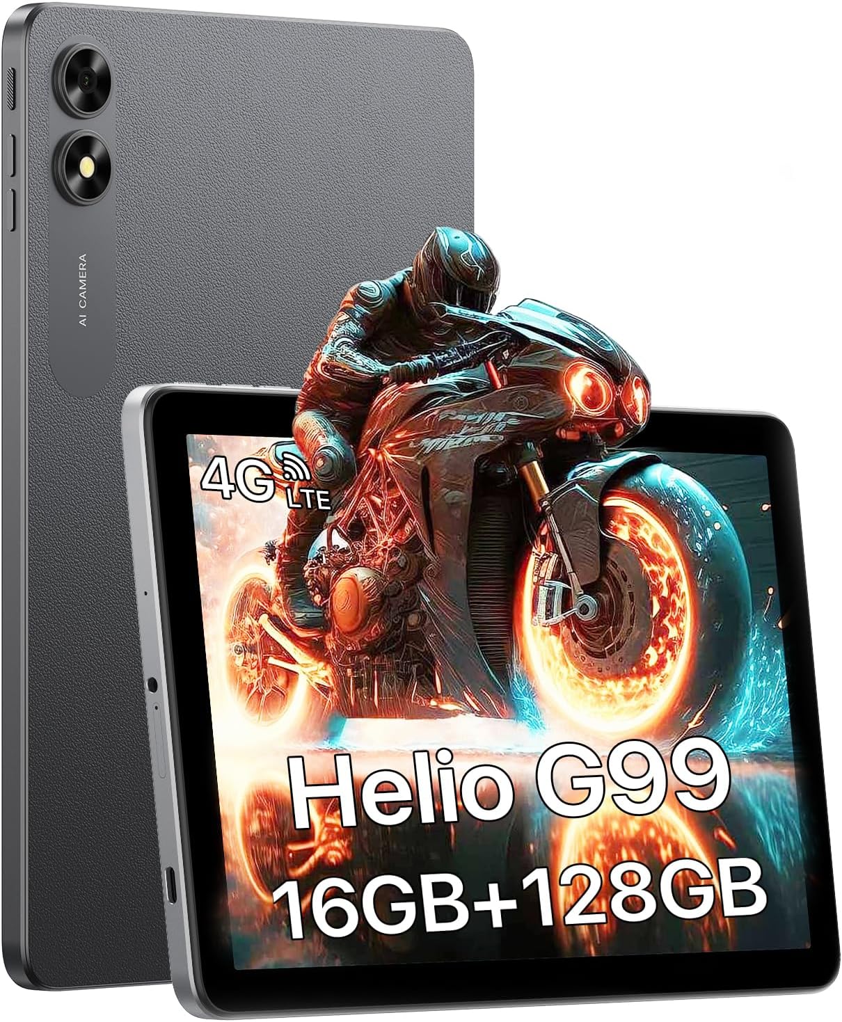 UMIDIGI 10 inch Android 13 Gaming Tablet with Helio G99 Octa Core Processor 16GB (8+8Extend) RAM & 128GB (up to 1TB) ROM, 4G LTE Tablet with Dual SIM Card Slots GPS Bluetooth Cellular and WiFi