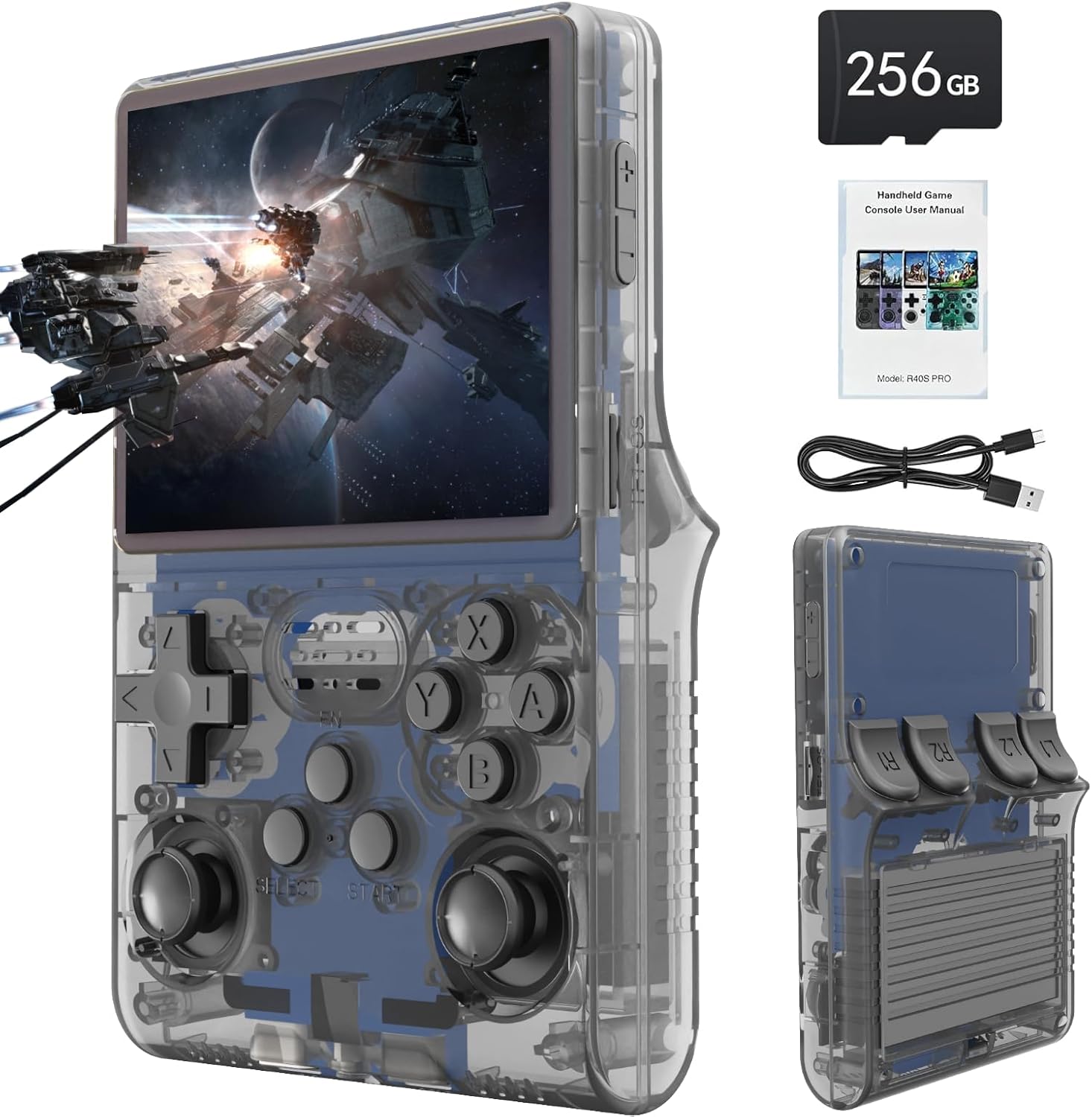 30000 Games in 1Handheld Game Console,3.5-Inch IPS Screen Retro Gaming Console,30000 Classic Games, 3800mAh,20+Mainstream Emulator,Built-in 256G TF Card, Support HDMI and TV Output