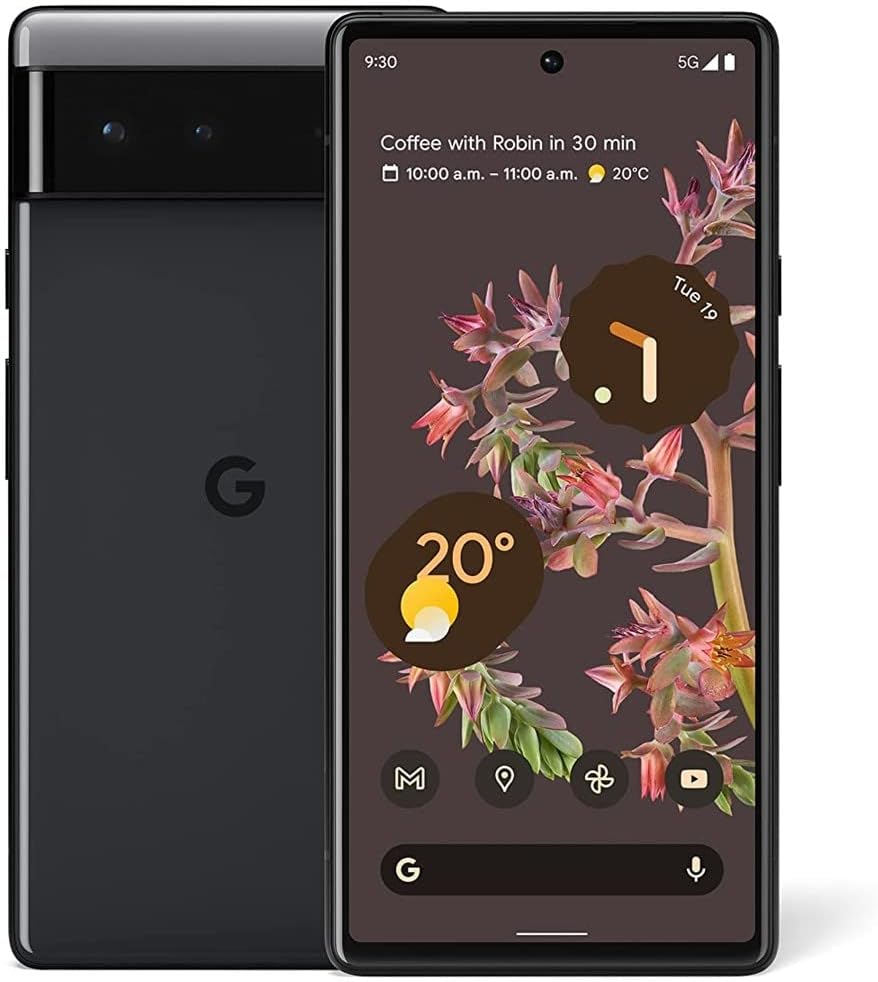 Google Pixel 6 – 5G Android Phone - Unlocked Smartphone with Wide and Ultrawide Lens - 128GB - Stormy Black