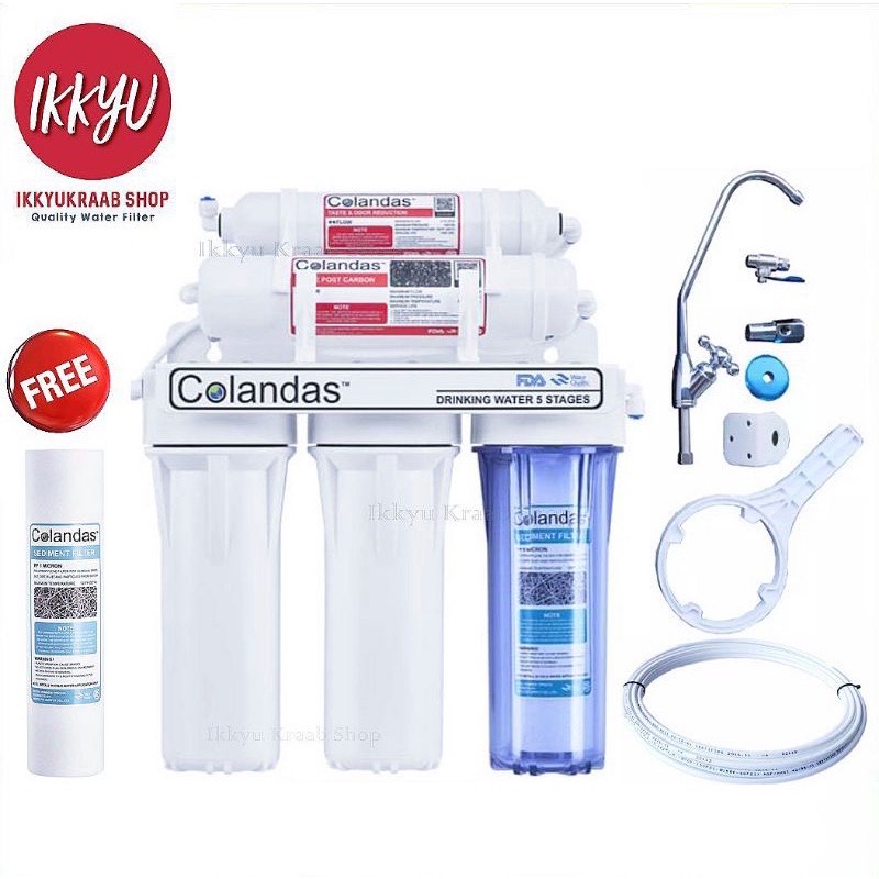 COLANDAS เครื่องกรองน้ำ 5 ขั้นตอน แถมฟรี ไส้กรอง PP 1 Micron