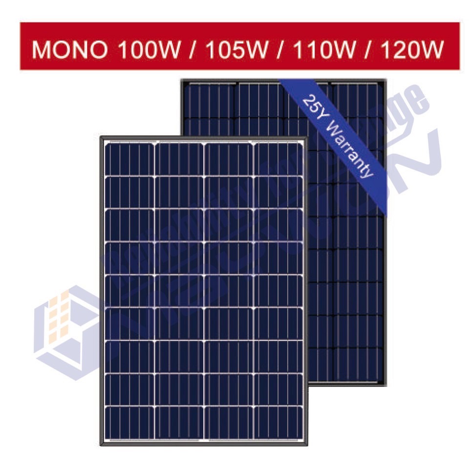 แผงโซล่าเซลล์ เกรด A โมโน 110 Watt Authorized Solar Module 36 cells Mono-crystalline 110 Watt 2 แผง