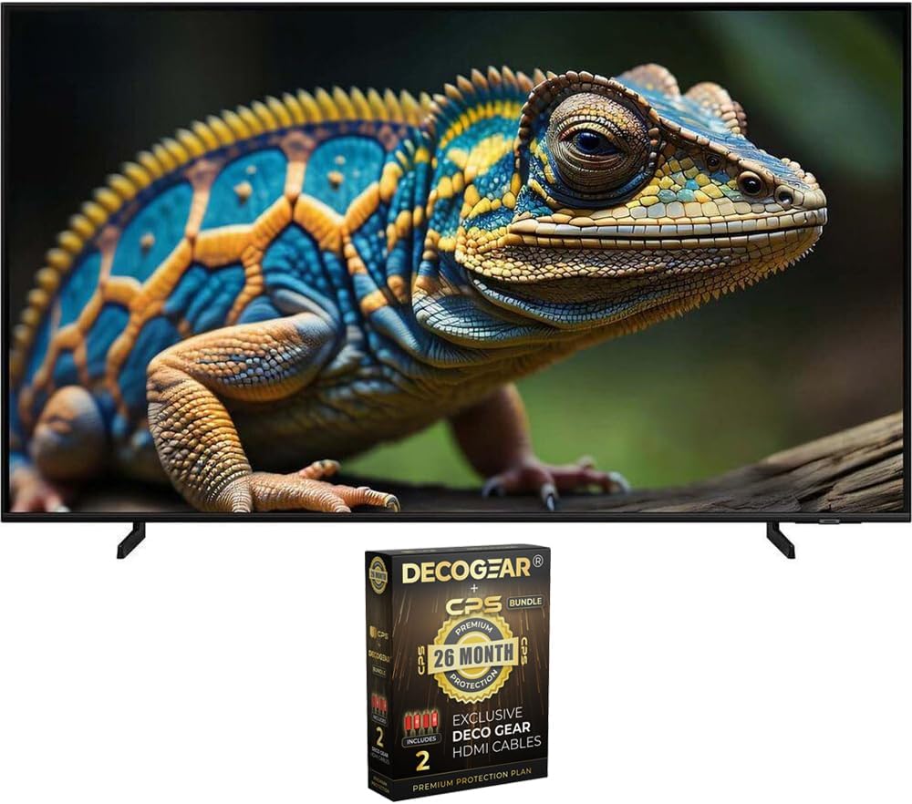 SAMSUNG QN43Q60D 43 Inch QLED 4K Smart TV Bundle with Deco Gear 2X 4K HDMI 2.0 Cable w/Copper Conductors & CPS Exclusive 26 Month Protection Pack (BEACH-CPS-261000)