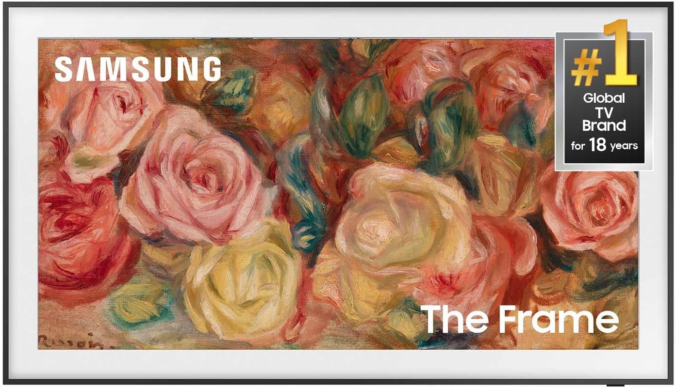 SAMSUNG 65-Inch Class QLED 4K LS03D The Frame Series Quantum HDR Smart TV w/ Dolby Atmos, Art Mode, Anti-Reflection, Customizable Frame, Slim Fit Wall Mount with Alexa Built-In (QN65LS03D, 2024 Model)