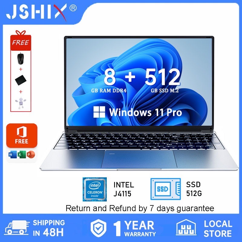 โน๊ตบุ๊ค intel Celeron J4105/N4000/N5095 RAM 8/16GB SSD 128/256/512GB แล็ปท็อปเกมมิ่ง 1080P NOTEBOOK HDR จอ15.6นิ้ว HDMI Type-c laptop