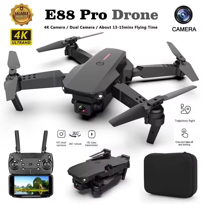 โดรน E58 E88 WIFI FPV ที่มีมุมภาพกว้าง 1080P กล้อง HD High Hold สามารถพับเก็บได้