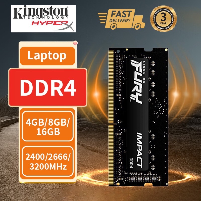 Ram DDR4 Notebook Kingston Hyperx Fury 4GB 8GB 16GB 2400MHz 2666MHz 3200MHz หน่วยความจำ PC RAM DIMM