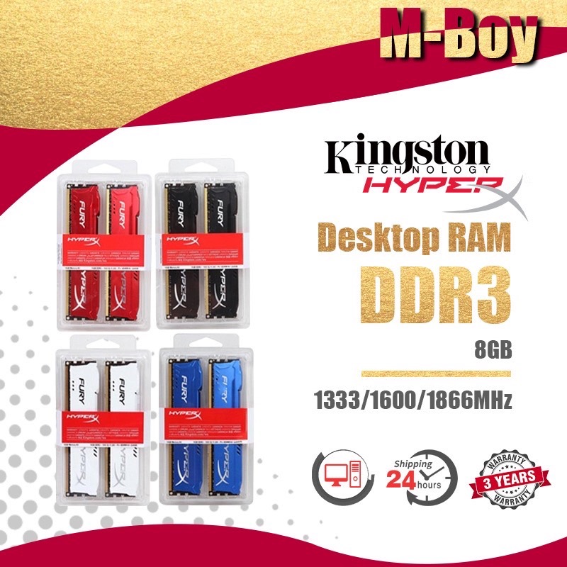 8GB/Set(2pcs) Kingston Hyperx Desktop RAM DDR3 1600/PC3-12800 DIMM memory for PC
