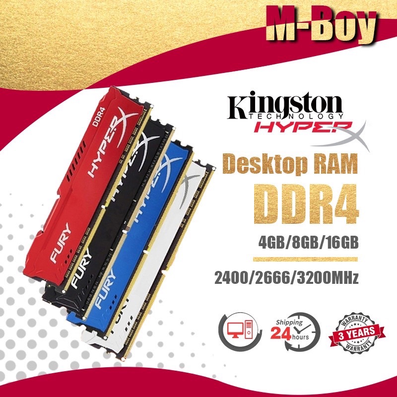 Kingston Hyperx 4gb/8GB/16GB 2400/2666/3200MHZ Desktop RAM DDR4 DIMM memory for PC Gaming RAM