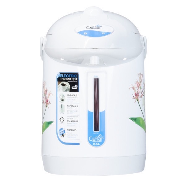 CEFLAR กระติกน้ำร้อน 2.5ลิตร รุ่น 8002 กำลังไฟ 600วัตต์ กระติกน้ำไฟฟ้าราคาถูก หม้อต้มน้ำร้อน (รับประกัน 1 ปี)
