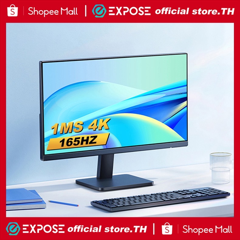 Expose จอคอมพิวเตอร์ 144hz 27 นิ้ว จอคอมพิวเตอร์ 165hz จอโค้ง IPS 1MS 4K เต็มจอไร้ขอบ จอคอม monitor