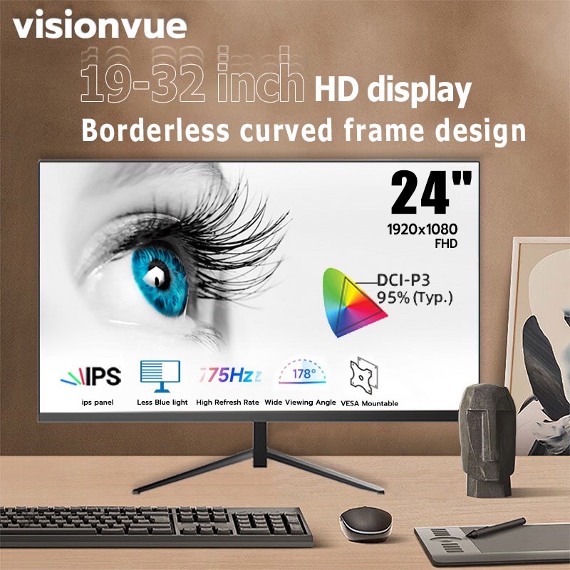 จอคอมพิวเตอร์ 17-24 นิ้วจอคอมพิวเตอร์ 180HZ ขนาดคอมพิวเตอร์ Gaming monitor 75Hz 2ms HDMI VGA 27 นิ้ว 1920x1080P 27 นิ้ว 2K