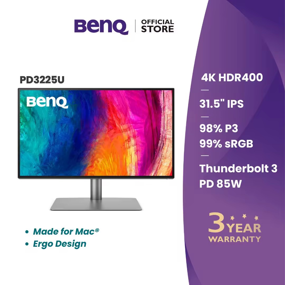 BenQ PD3225U 32นิ้ว 4K 98% P3 Thunderbolt 3 Mac-Ready Designer Monitor (จอคอมงานกราฟฟิค, จอมอนิเตอร์ 4k 32 นิ้ว)