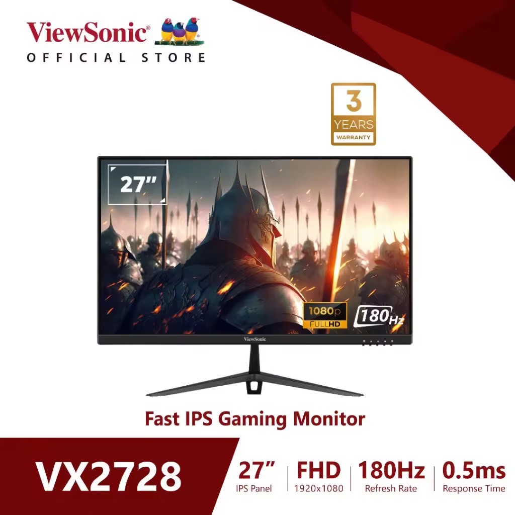ViewSonic Gaming Monitor VX2728 / 27” / Fast IPS / 180Hz / 0.5ms (จอเกมมิ่ง 180hz,จอเกมมิ่ง 27นิ้ว,จอคอมเล่นเกม)