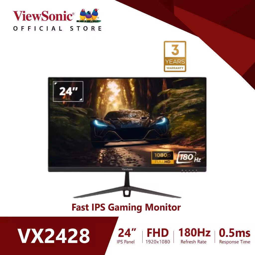 Viewsonic Gaming Monitor VX2428 / 24”/ Fast IPS / 180Hz / 0.5ms (จอเกมมิ่ง,จอคอมเล่นเกมส์)
