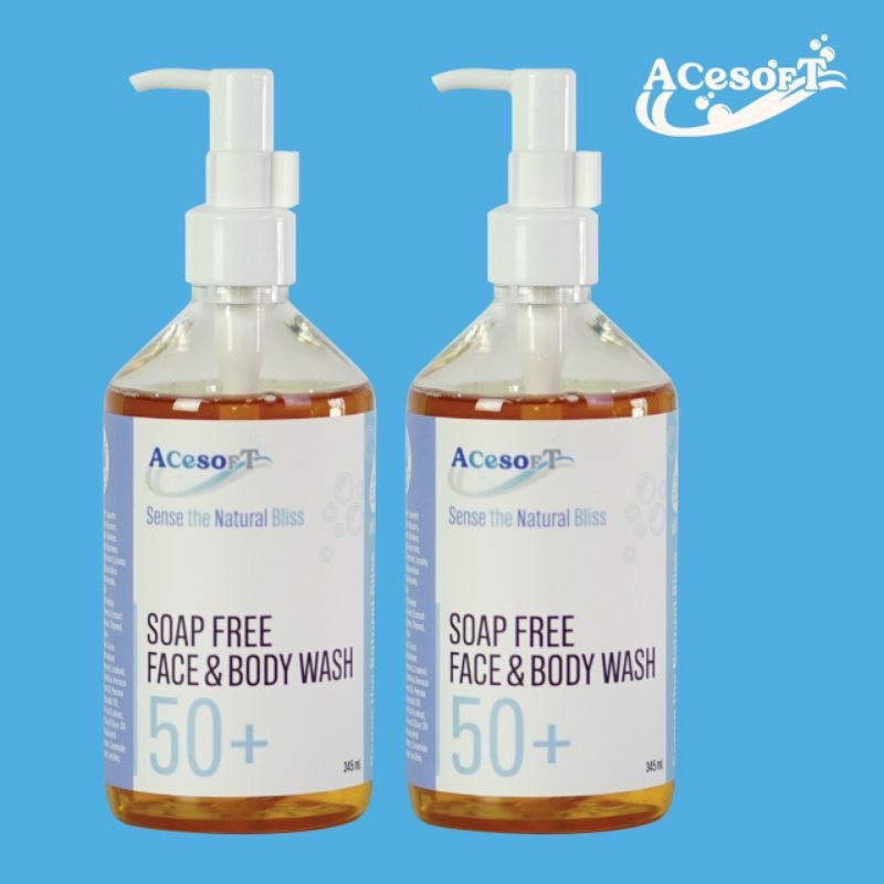 Value Set×2_ACesoFT (อาเซซอฟต์) ผลิตภัณฑ์อาบน้ำทำความสะอาดผิวหน้าและผิวกาย สำหรับผิวอ่อนโยน-แพ้ง่าย