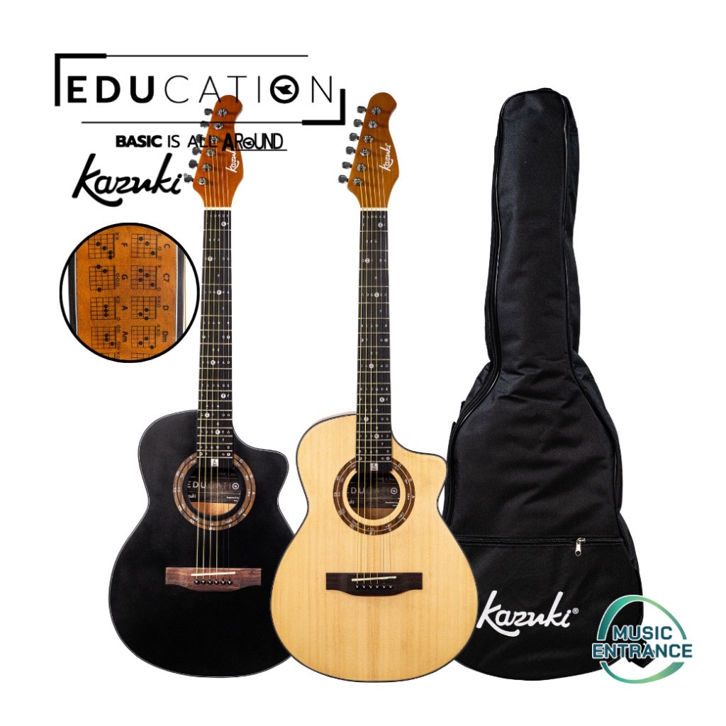 Kazuki Education Series Primary 36 กีตาร์โปร่ง Education กีต้าร์โปร่ง สอนเล่นในตัว มีคอร์ดโชว์