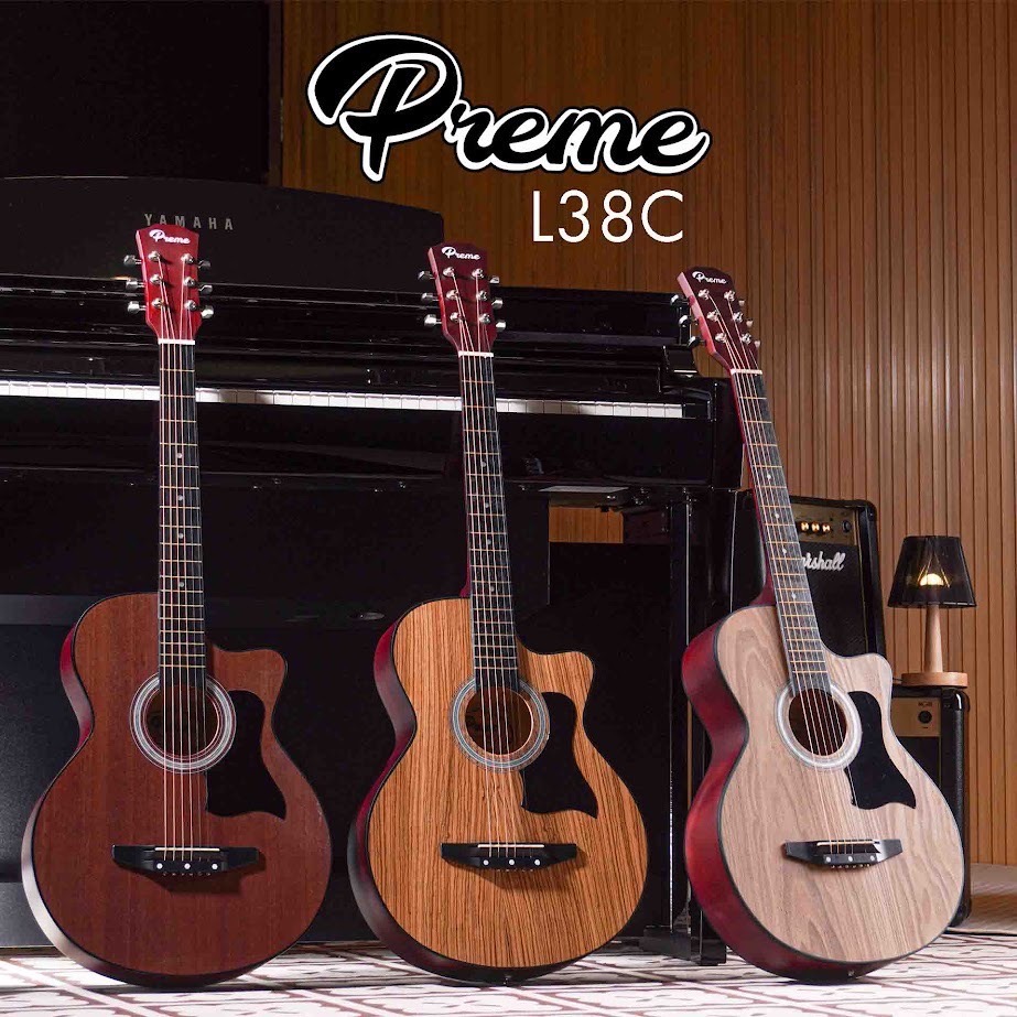 Preme L38C กีต้าร์ โปร่ง / ฟรีกระเป๋า +ปิ๊ก กีต้าร์โปร่ง 38 นิ้ว