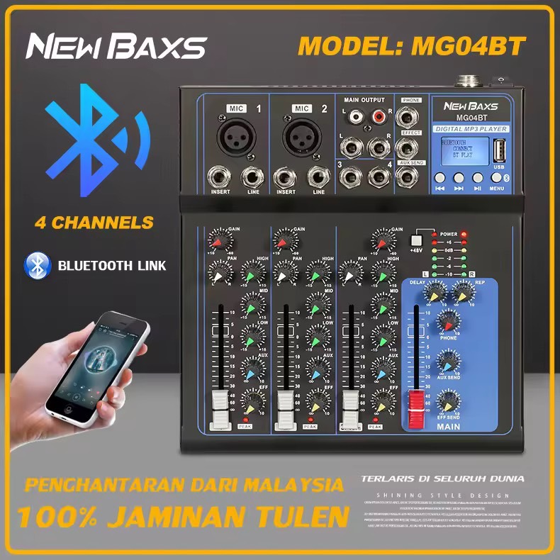 NewBaxs มิกเซอร์ MG04BT 4-channels เครื่องผสม usb Amplifiers แอมป์การแสดงบนเวที KTV ที่ร้องเพลงสดโดยเฉพาะ มิกเซอร์ mixer เครื่องเสียง มิกซ์เซอร์ มิ๊กป COD