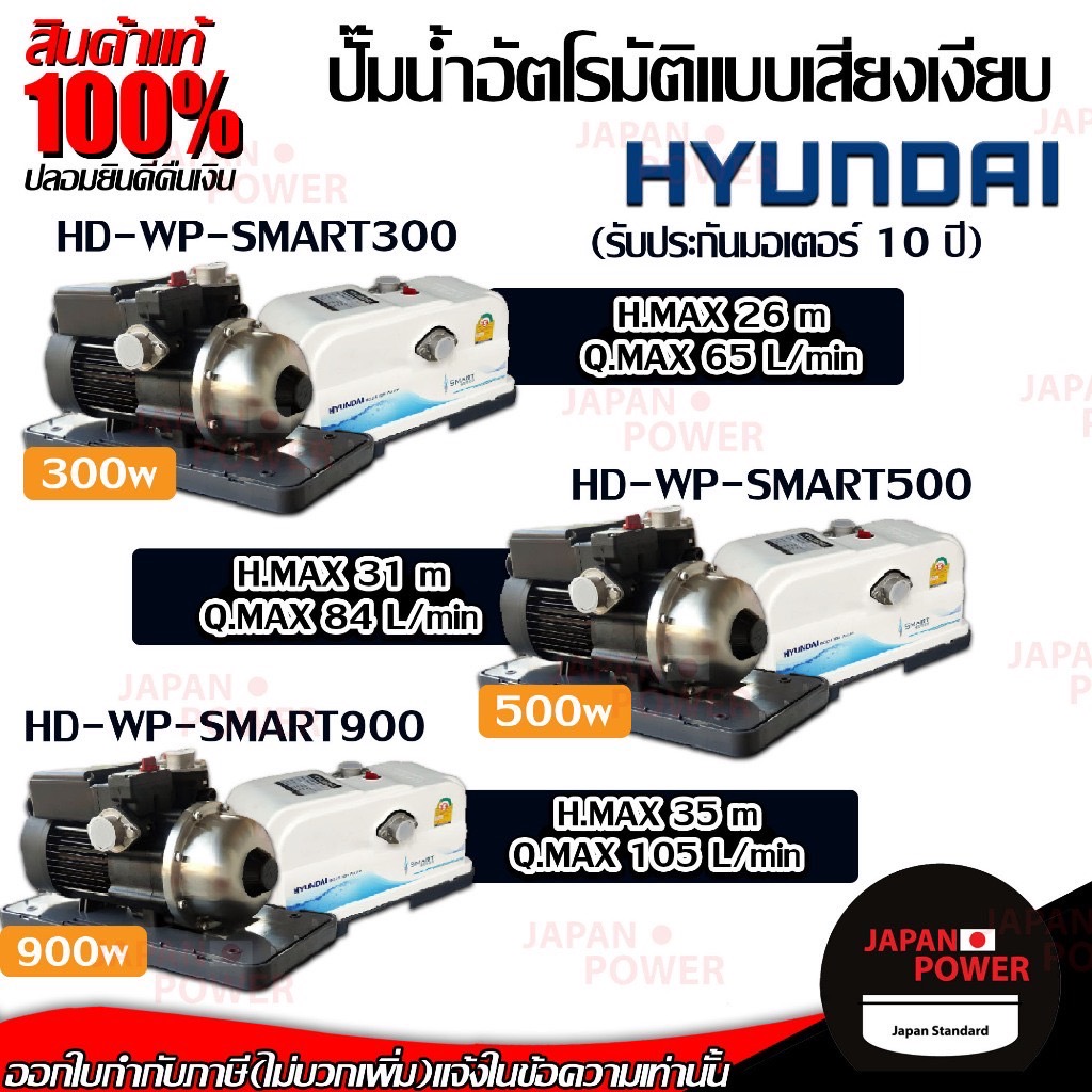 HYUNDAI ปั๊มน้ำอัตโนมัติ 300w 500w 900w ปั้มน้ำ ปั๊มน้ำ ปั๊มออโต้  ปั้มน้ำ ปั้มน้ำอัตโนมัติ ปั้มออโต้ ปั๊มอัตโนมัติ