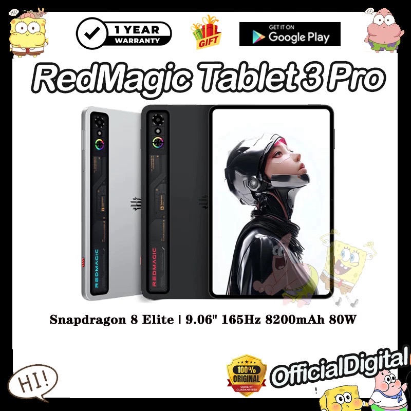 Global  ROM RedMagic Tablet 3 Pro RedMagic Astra Snapdragon 8 Elite S3930 9.06" 165Hz 8200mAh 80W RedMagic Gaming Tablet