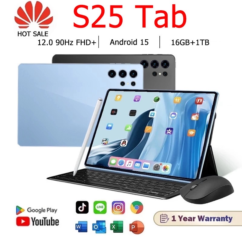New 2025 Huawei S25 Tablet แท็บเล็ต Android 15 10.1 นิ้ว HD 5G 90Hz โปรโมแท็บเล็ตราคาถูก แท็บเล็ต 16GB/1TB Pad Dual SIM