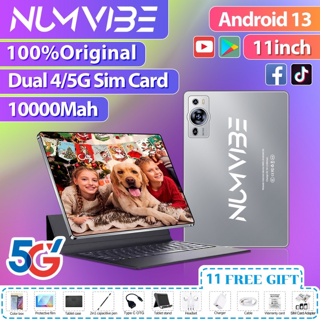🔥ซื้อ 1 แถม 11🔥 NUMVIBE A5pro 11 นิ้ว แท็บเล็ตดั้งเดิม 5G Tablet 10000mAh 16GB + 1TB ROM Dual SIM WiFi แท็บเล็ตพีซี COD