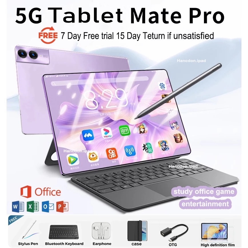 Galaxy ซื้อ1แถม 10 ฟรี แท็บเล็ต S13 จอใหญ่12.1นิ้วHDดั้งเดิม 16GB+1TB ROM Dual SIM LTE WiFi 5G Tablet for work games COD