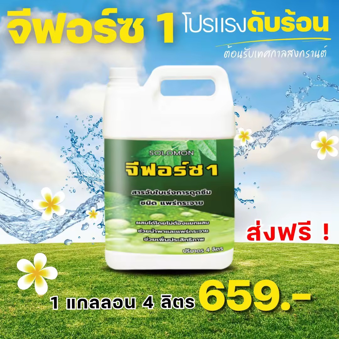 จีฟอร์ซวัน 4 ลิตร สารนำพา สารจับใบเร่งการดูดซึม สูตรเข้มข้น นำเข้าจากเยอรมันนี สูตรไม่มีแอลกอฮอล์ ไม่ทำร้ายใบพืช