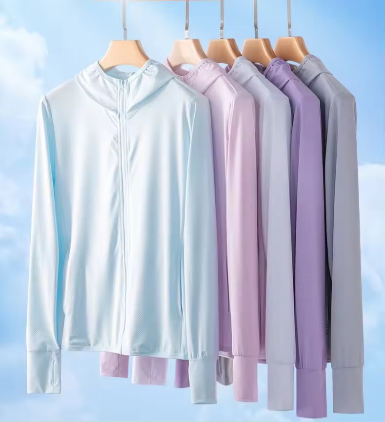 BRANCHÉ S-2XL แขนยาว เสื้อกันแดดเสื้อฮู้ด ระบายอากาศ ป้องกันรังสียูวี ผู้หญิง เสื้อกันยูวี 231128011