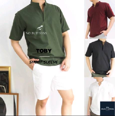 เสื้อเชิ้ตแขนสั้นผู้ชาย TOBY SHORT - RALPH T เสื้อเชิ้ตผู้ชาย คอจีน แขนสั้น โปโล ฮาวาย