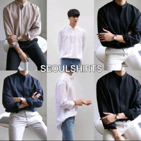 เสื้อเชิ้ตคอจีนแขนยาว สีพื้น พร้อมส่ง ไซซ์ M L XL XXL ผ้านิ่มใส่สบายไม่ร้อน